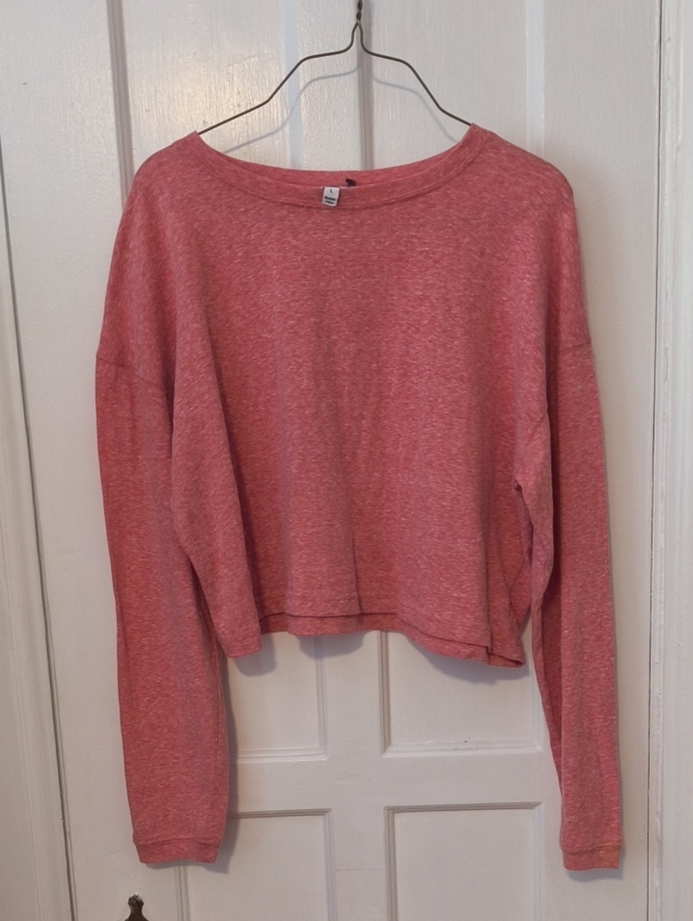 Freshman Heathered Rose Cropped Long-Sleeve Sweatshirt
